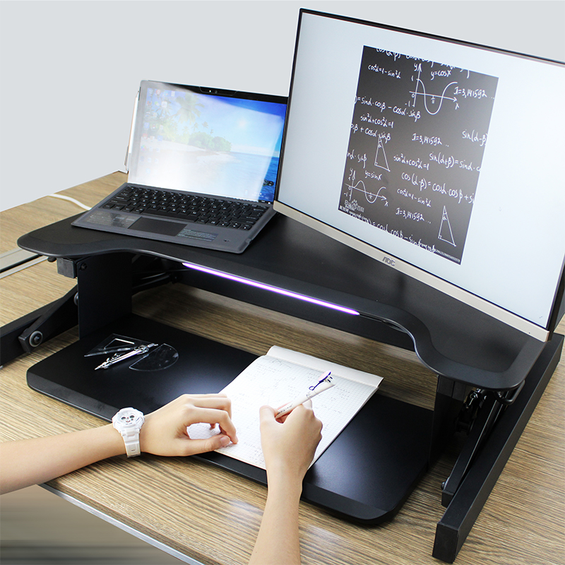 站立式办公桌笔记本台式电脑桌折叠增高升降工作台坐站交替桌上桌