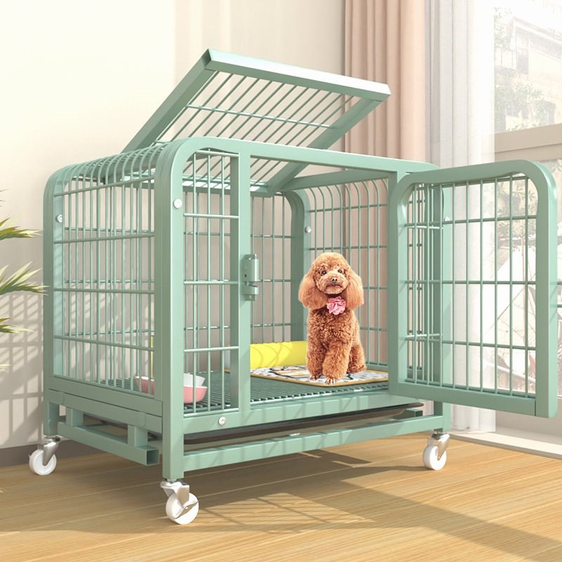 新款特粗方管狗笼子小型犬狗笼带厕所室内家用狗屋狗窝宠物铁笼子