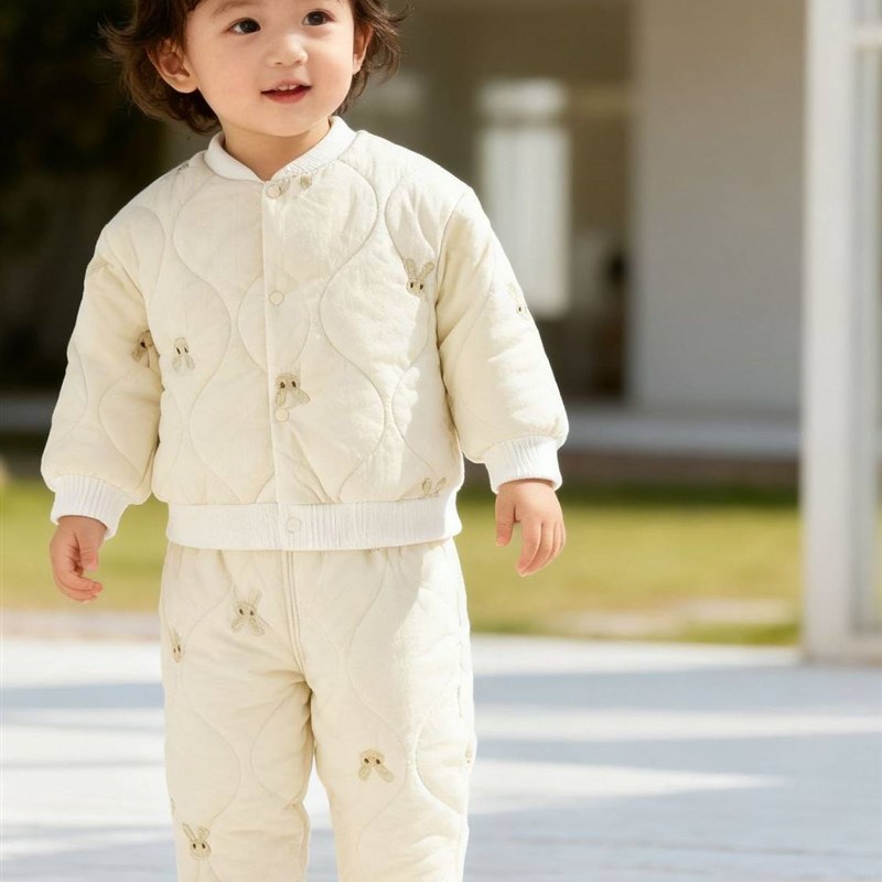2025新款婴儿冬季套装加厚棉服超洋气幼儿男O女宝宝棉衣外出服保