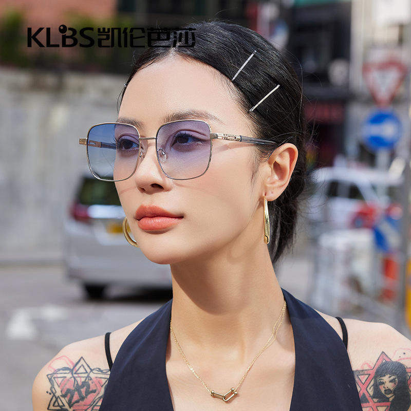 新款潮流太阳镜海洋片女士墨镜金属全框太阳镜大框个性眼镜