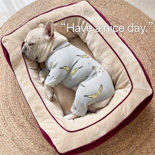 方形狗窝猫窝法斗垫子四季厚实保暖宠物睡床狗垫猫垫中小型狗床厚