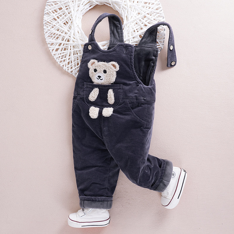 宝宝背带棉裤冬季加厚加绒一条过冬北方外穿儿童男童女婴儿背带裤