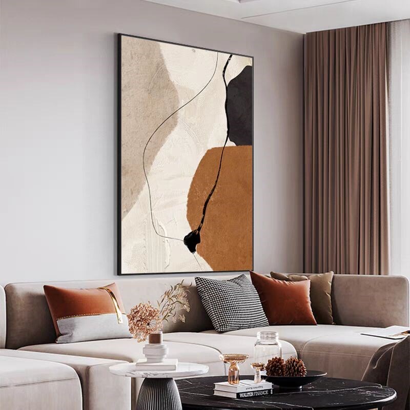 抽象意式极简客厅装饰画现代简约沙发背景墙挂画大幅落地画玄关画