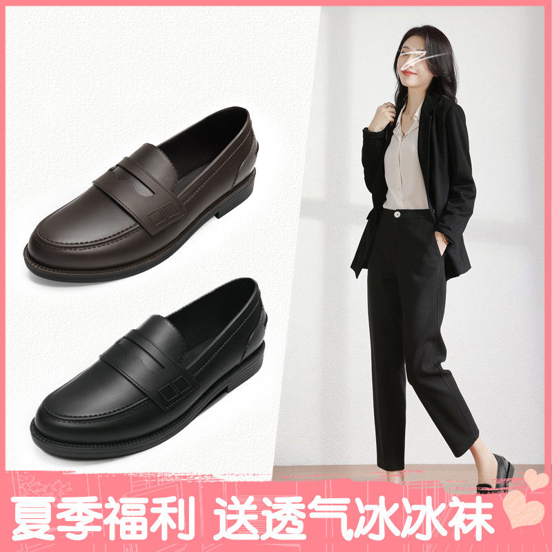 日系雨鞋女冬季时尚新款外穿胶鞋矮帮厨J房防滑防水鞋加绒套鞋雨