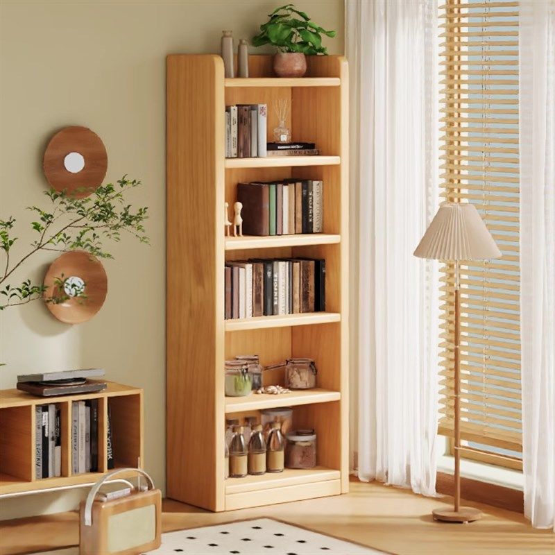 实木书架落地置物架一体靠墙松木客厅简易书柜窄缝阳台家用收纳柜,住宅家具,书架,淘宝优惠券,粉丝福利购,淘宝优惠卷