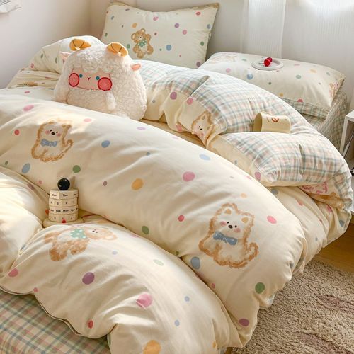 2025新款全棉印花四件套卡通三件套纯棉床单被套床上用品学生宿舍