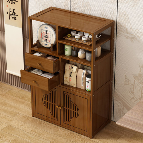 置物架边几客厅靠墙茶具茶水柜博古架收纳K储物柜子大容量茶台边