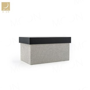 MOON慕空间样板房黑盖收纳盒衣帽间装 摆件 饰品收纳箱整理箱软装