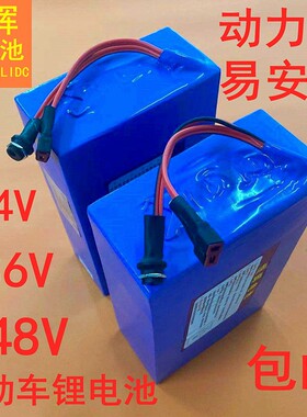 36V电动车锂电池48v12ah 24V改装车锂电池48V 挂包款电池36V20AH