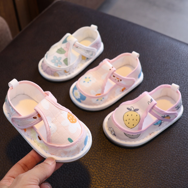 宝宝布鞋女春秋1-3岁q儿童手工千层底布鞋软底防滑室内幼儿园鞋6
