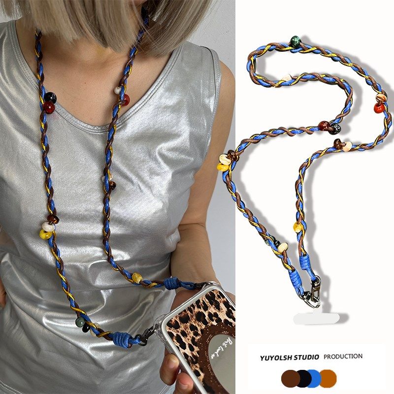 【流光麻花】手工编织混线挂绳串珠可背手机链相机腕带挂绳肩带
