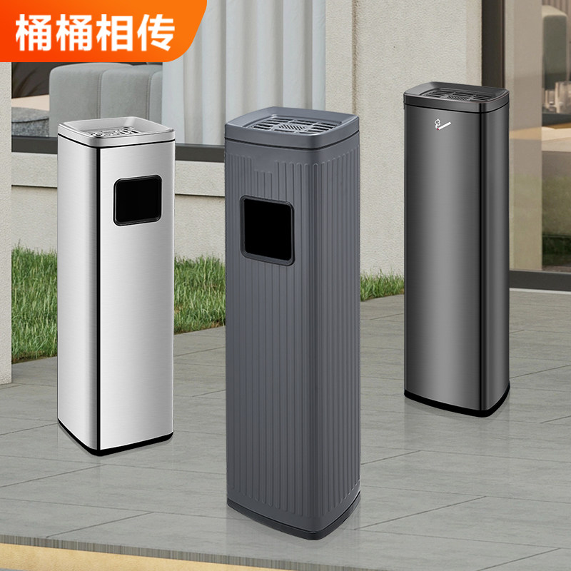 不锈钢烟灰桶立式烟灰缸酒店大堂商场电梯口公共吸烟区垃圾桶商用
