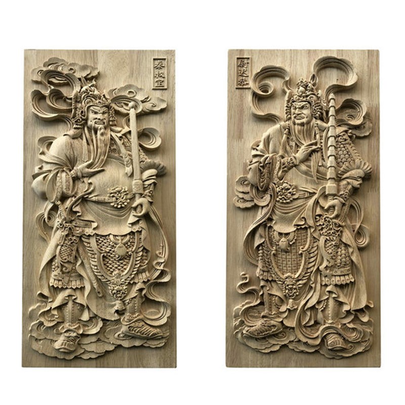 实木雕刻浮雕贴花门神古代人物秦C叔宝尉迟恭福禄门将门楼中式庭