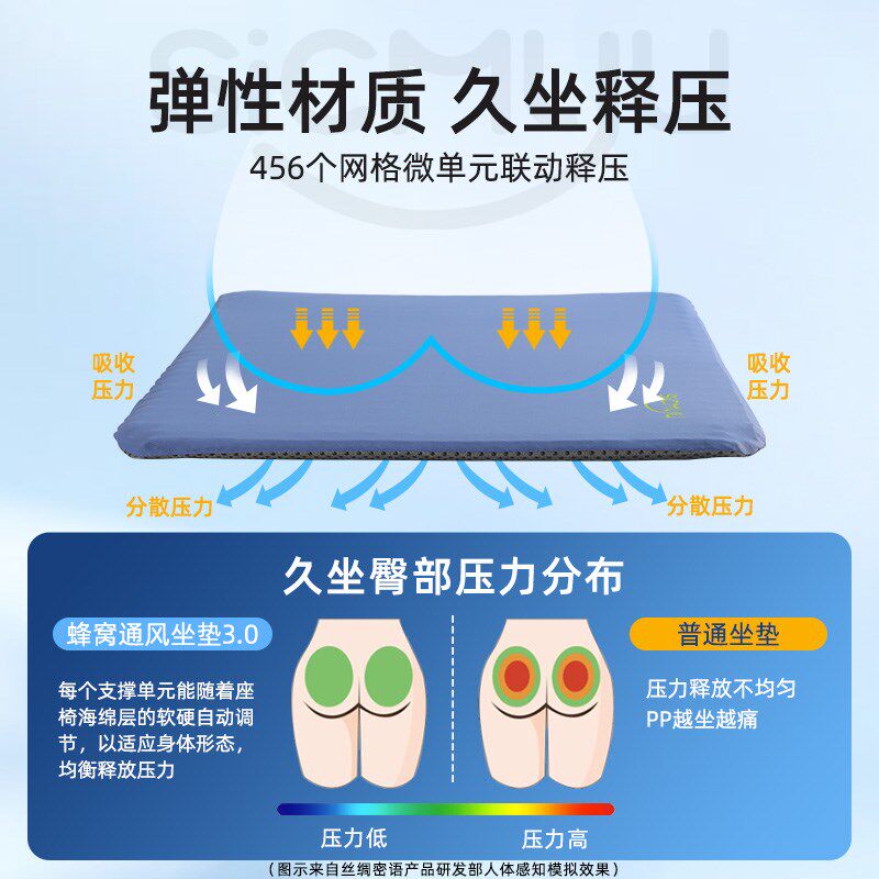 透气坐垫办公室久坐座椅通风镂空散热凉垫夏季汽车座垫塑料椅子垫