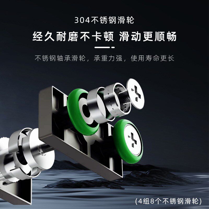 极窄一字型淋浴房玻璃隔断推拉门卫生间洗澡房浴屏沐浴房屏风网红