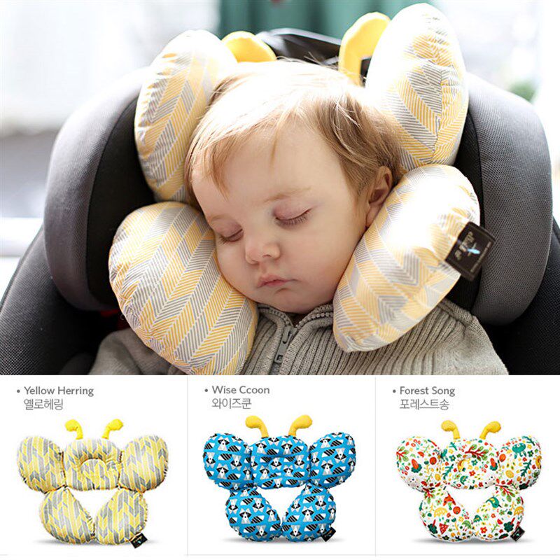 婴儿床推车护头枕儿童安全座w椅头部固定护颈枕新生儿U型旅行保护