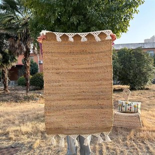 新品 90cm左右 黄麻手工地毯进门毯脚垫60