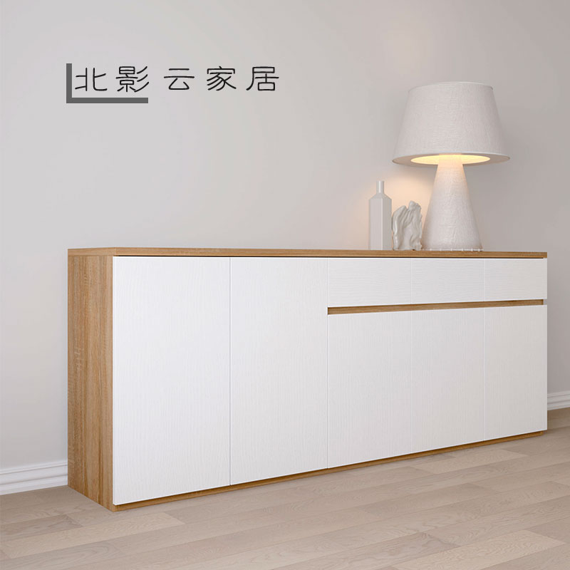 小户型餐b边柜现代简约实木心储物柜餐厅客厅多功能茶碗柜省空间
