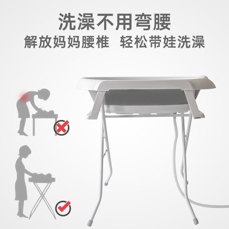 免弯腰宠物洗澡盆折叠浴盆猫咪浴桶沐浴盆加高架子支架澡盆子