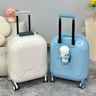 泡泡行李箱紫色雪糕箱旅行箱女万向轮登机箱男20寸儿童密码拉杆箱