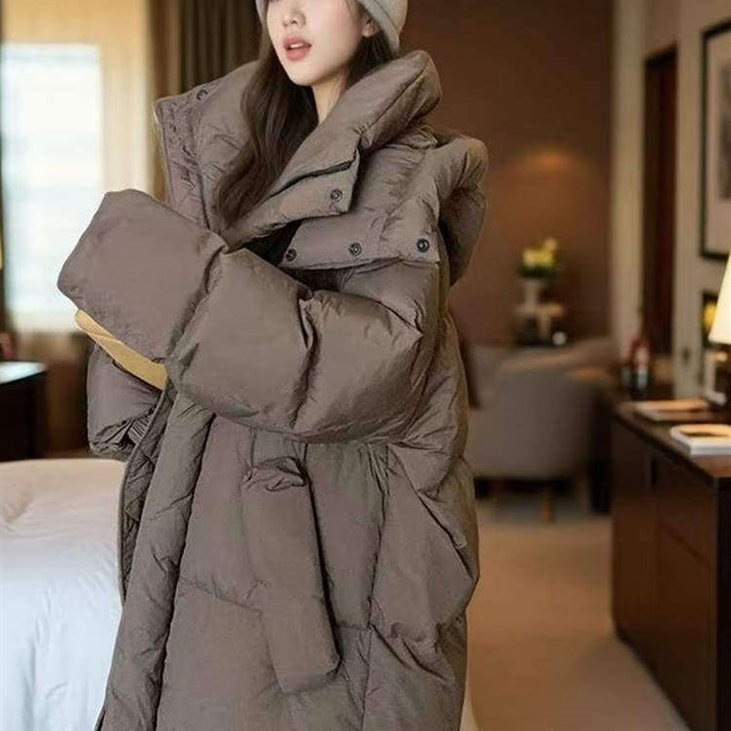 长款连帽b大被子棉服女加厚2025年冬季新款韩版宽松面新款