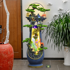 居如家中式流水摆件景观鱼缸家居摆设过道茶室电视边摆放客厅送礼