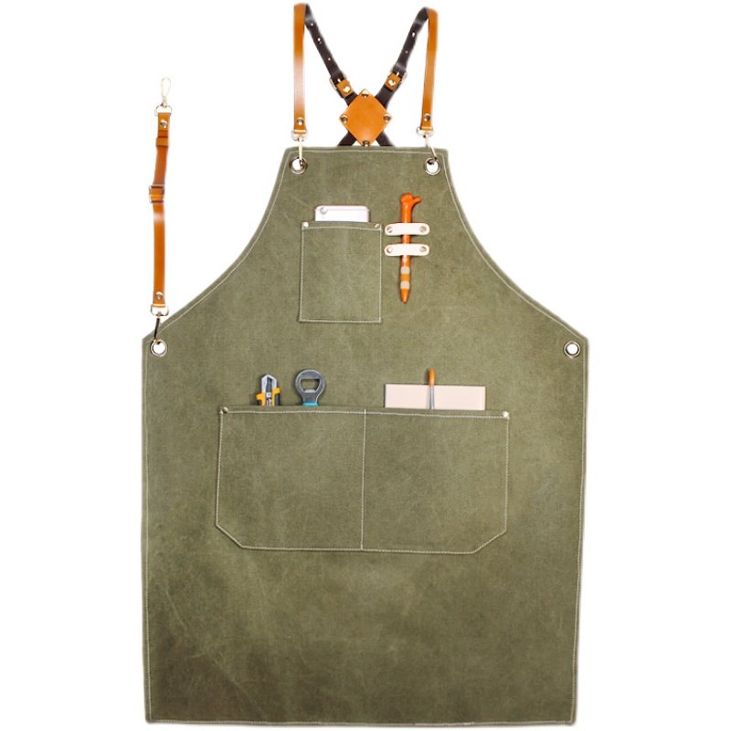 发型师牛仔围裙定制女花艺师酒吧厨房西餐厅画画防水帆布工作服男