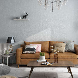 素色简约纯色卧室贴现粘铝代墙带加厚墙纸无纺布胶客厅膜壁纸底自