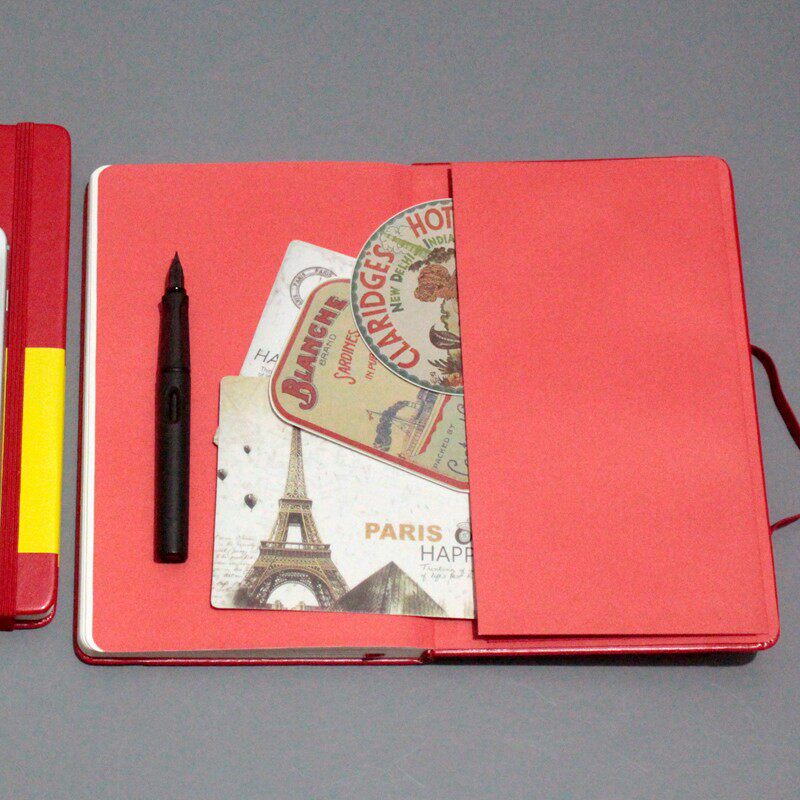 简约A5硬面笔记本横线内页商务办D公精致绑带记事本定制印LOG