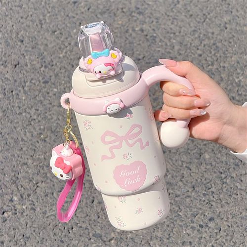 高颜值保温杯女生可爱大容量茶水分离冰霸杯子316不锈钢吸管水杯