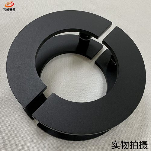 简约半圆形钢化玻璃大门拉手定制实木门把手黑色酒店推拉门面拉手