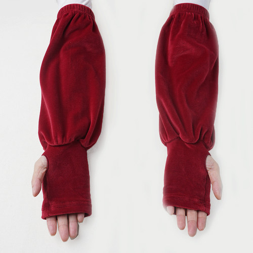 金丝绒袖套手套一体秋冬季羽绒服手袖护臂手臂套袖女保暖防寒护袖