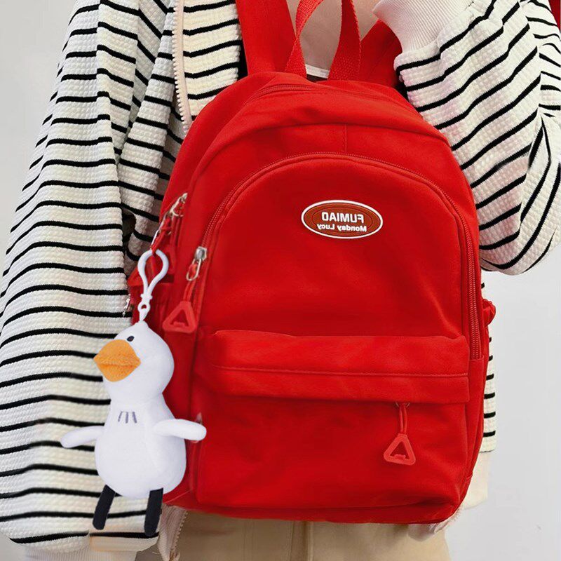 2024新款女生大学生书包女士时尚休闲小型超轻便旅行旅游双肩背包