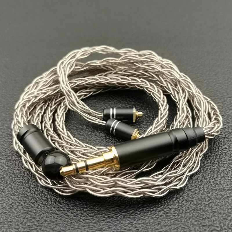 八股镀银线耳机升级线8股铜银线材可换线mmcx接口hifi发烧级se215