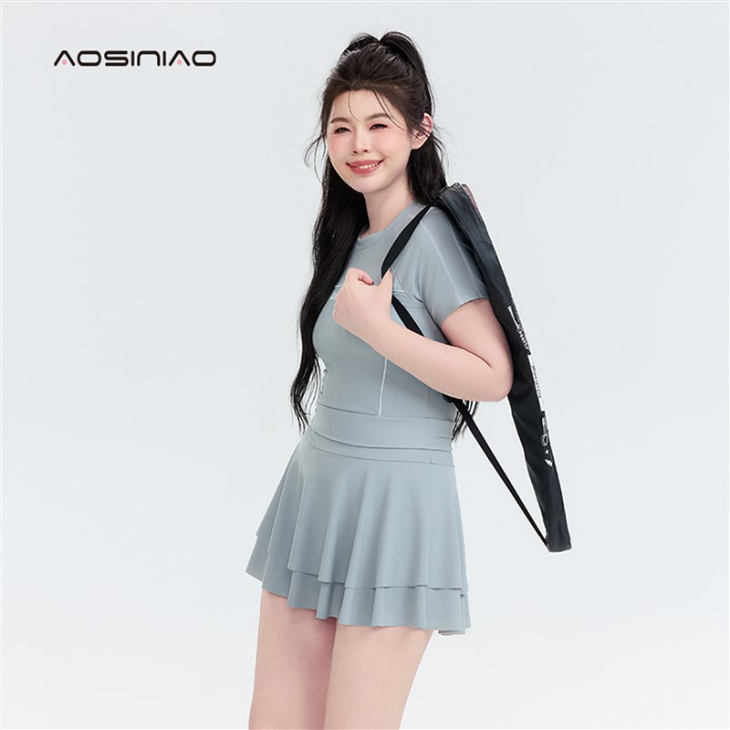 分体泳衣女胖mm大码遮肉显瘦成人游泳衣女士带胸垫裙式泳装两件套