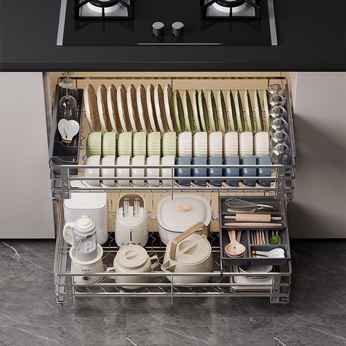 浅拉篮350 400深拉篮500深600橱柜800碗篮750抽屉式550不锈钢碗架
