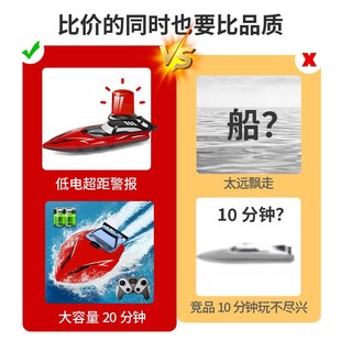 呼吸灯可充电遥控快艇水上遥控船航海船模型男孩女孩儿童生日玩具