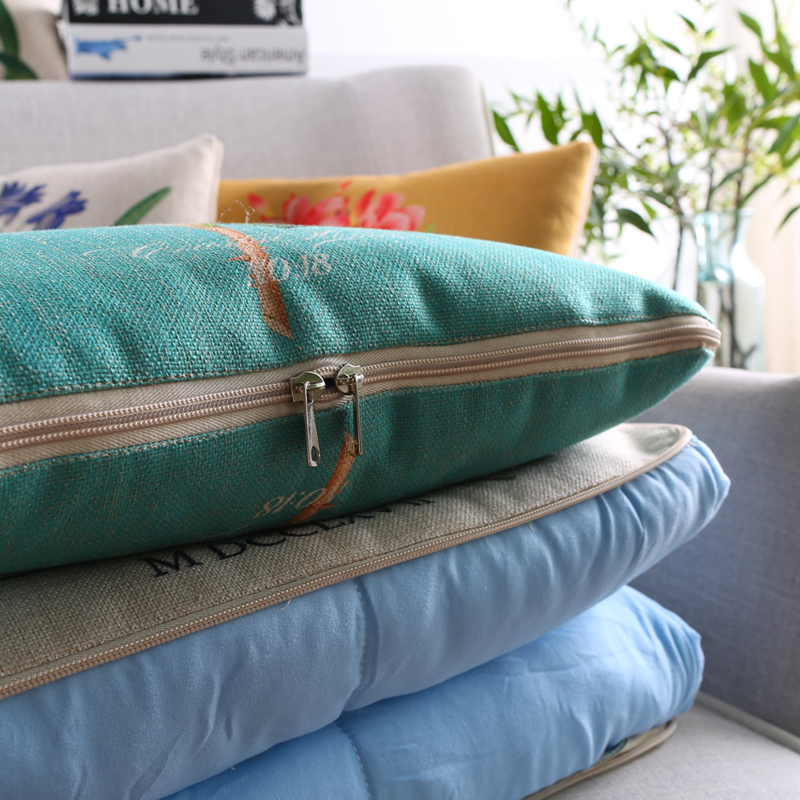 美式花鸟植物抱枕被子车用沙发夏天空调被子盖毯午休毯