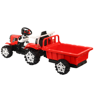 儿童手扶拖拉机电动玩具车可坐人带斗双驱小孩宝宝遥控汽车农用车