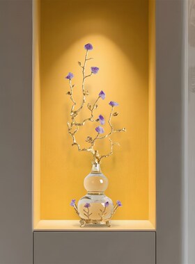 葫芦摆件高级感乔迁新居客厅玄关装饰品公司店铺紫水晶紫气东来