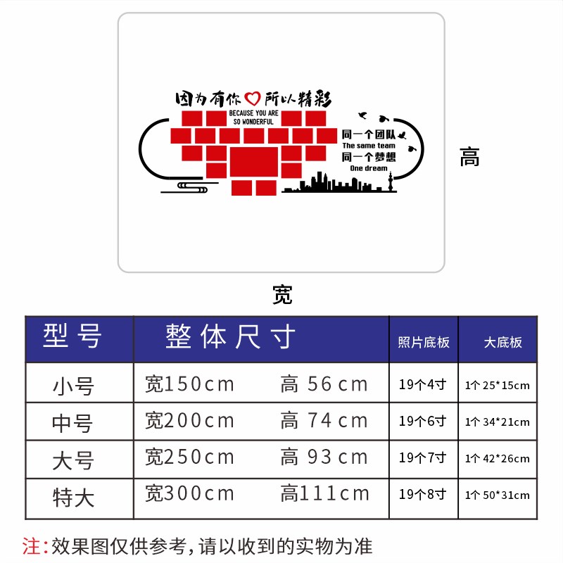 办公司室装饰励志标语企业文化照片墙面贴纸团队员工风采形象展示