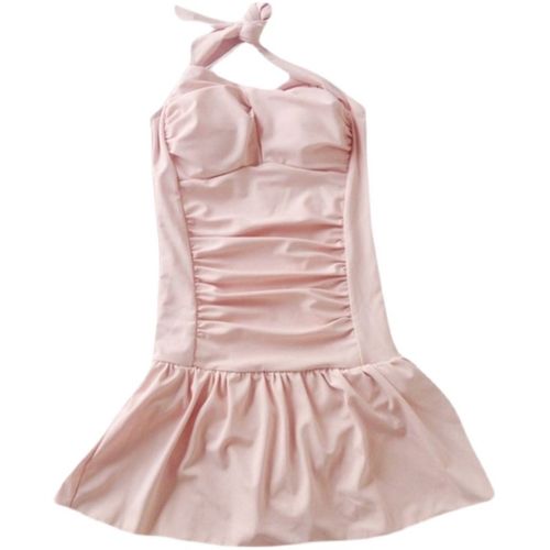 韩国ins泳衣女连体保守平角裤遮肚显瘦纯欲少女裙式学生温泉泳装