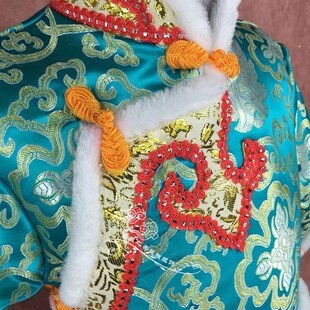 蒙古族服装儿童演出表演服饰小孩冬季棉袍男孩款新款蒙古袍新品