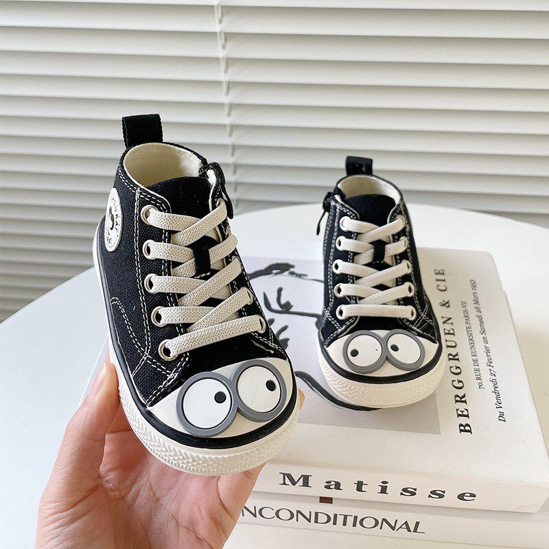 2024宝宝帆布鞋春秋r高帮小童鞋软底一岁婴儿学步鞋男童板鞋球鞋