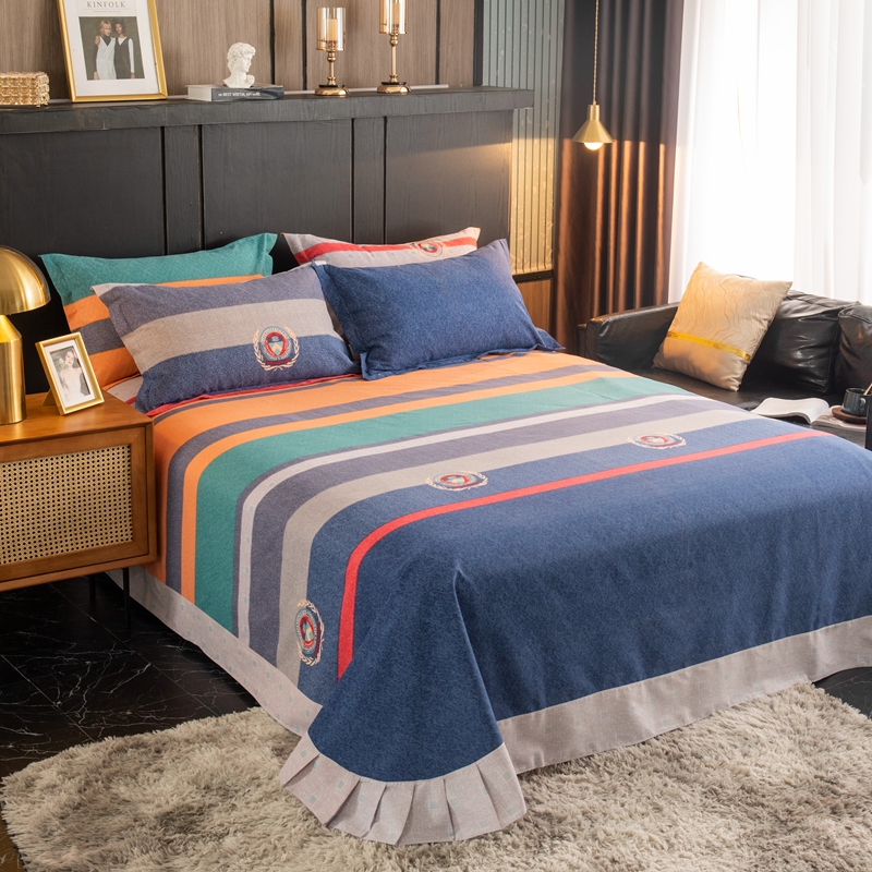 秋冬季全棉加厚磨毛床单单件单双人学生宿舍成人男女纯棉保暖被单