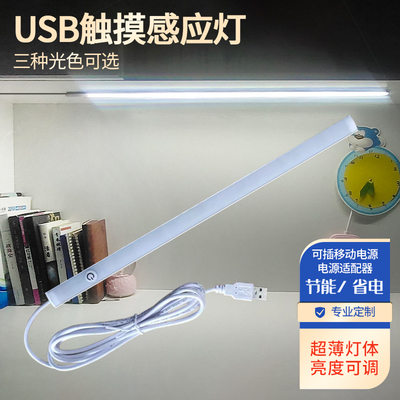 LED触摸感应灯宿舍学习阅读节能护眼EUSB台灯带开关可调光长条灯