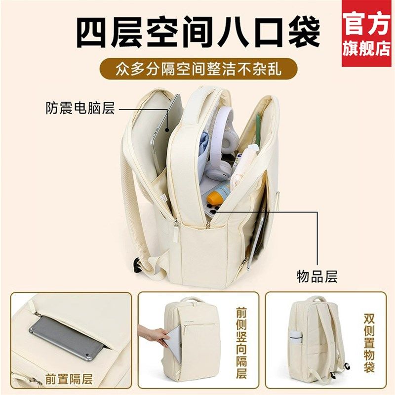 男士商务通勤17.3寸电脑包男生出差旅行大容量女生旅游轻便双肩包