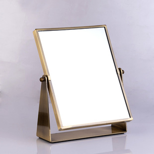 高清简约方形珠宝柜台式镜梳妆双面镜洗漱化妆镜梳妆镜金属美容镜