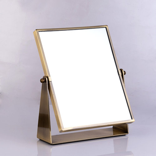 高清简约方形珠宝柜台式镜梳妆双面镜洗漱化妆镜梳妆镜金属美容镜