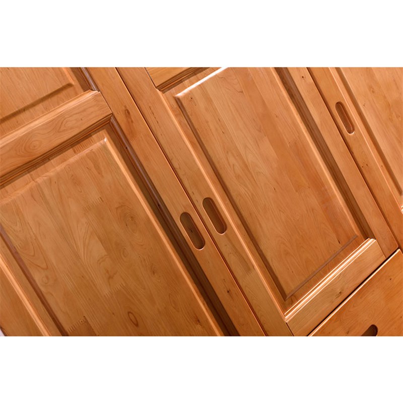 中式纯实木柏木衣柜现代简约组装大储物三门衣橱卧室原木民宿家具